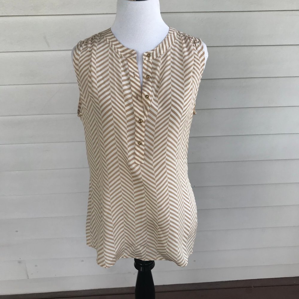 Banana Republic Silk Stripe Sleeveless Shell